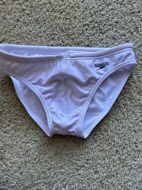 Speedo White Men's PowerFLEX Eco Swim Briefs